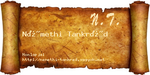 Némethi Tankréd névjegykártya